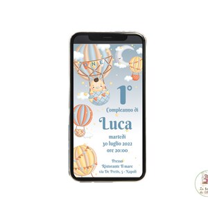 INVITO digitale Primo compleanno bimbo, invito personalizzabile, invito festa, invito digitale, invito Whatsapp