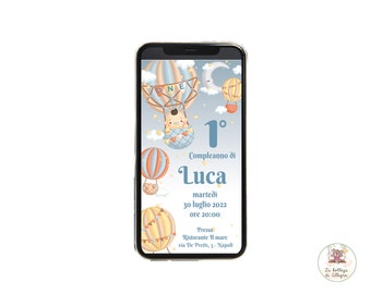 Digital INVITATION First birthday child, customizable invitation, party invitation, digital invitation, Whatsapp invitation