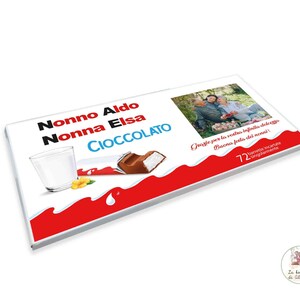 Barretta di cioccolato Kinder XXL personalizzata per i Nonni