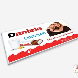 BARRETTA di cioccolato KINDER gigante XXL personalizzata Testimone