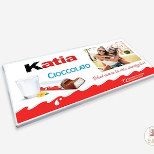 BARRETTA di cioccolato KINDER gigante XXL personalizzata Damigella