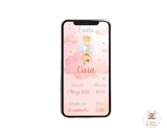DIGITAL BIRTH ANNOUNCEMENT whatsapp, birth card, baby, baby, baby birth, girl