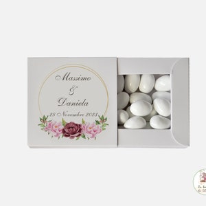 Personalized wedding favor or sugared almond box