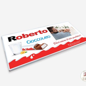 BARRETTA di cioccolato KINDER gigante XXL personalizzata Padrino