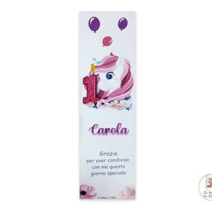 Espaço reservado para o PRIMEIRO ANIVERSÁRIO da menina UNICORN, marcador de posição, marcador com dedicatória, espaço reservado com nome plexy