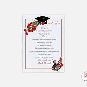 Menu de remise des diplômes