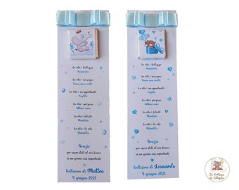 Child Baptism placeholder, bookmark placeholder, bookmark with dedication, placeholder with personalized chocolate
