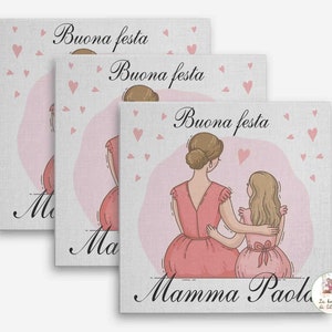 Tela con foto e dedica, regalo alla mamma