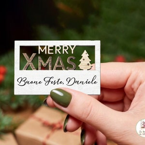 Imán FELIZ NAVIDAD personalizado en madera natural