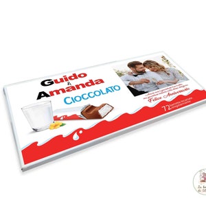 BARRETTA di cioccolato KINDER gigante XXL personalizzata Anniversario