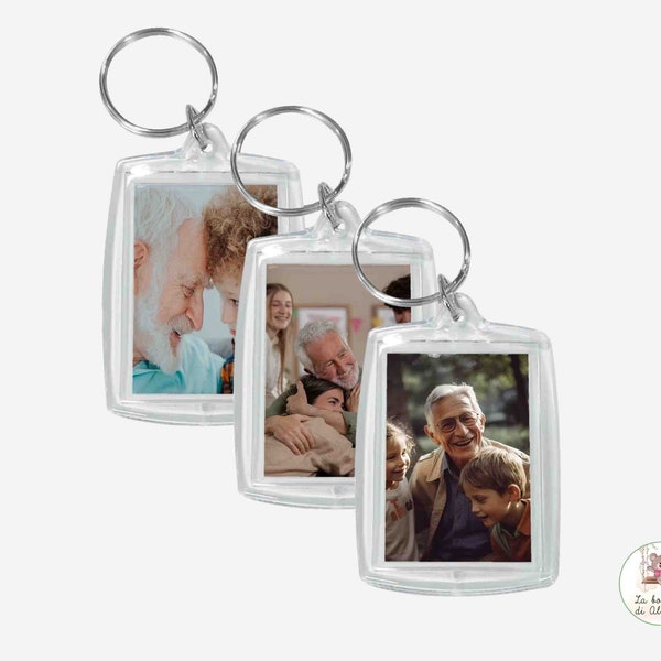 Set 3 Portachiavi in plexy, personalizzato con foto