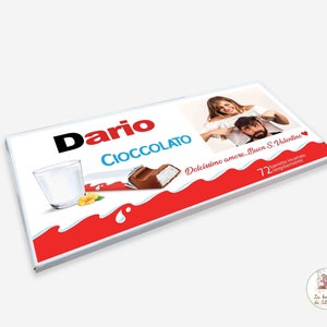BARRETTA di cioccolato KINDER gigante XXL personalizzata San Valentino