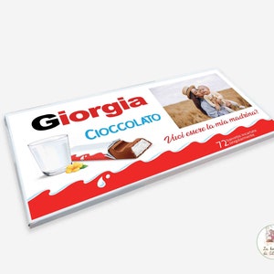 BARRETTA di cioccolato KINDER gigante XXL personalizzata Madrina