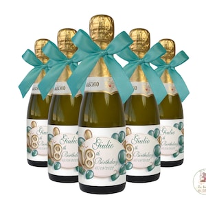 Bottiglietta di Prosecco con Etichetta Personalizzabile – Bomboniera COMPLEANNO 18 ANNI RAGAZZO