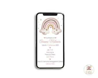 Digital INVITATION Baptism child, customizable invitation, party invitation, digital invitation, Whatsapp invitation