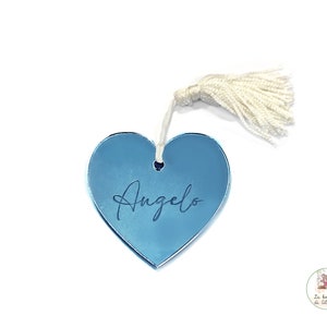 kit 10 Segnaposto Cuore in plexy con nappina