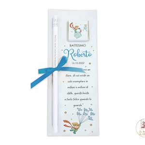 Segnaposto eventi vari, segnaposto segnalibro, segnaposto con cioccolatino e matita ANTIBATTERICA  tema PICCOLO PRINCIPE