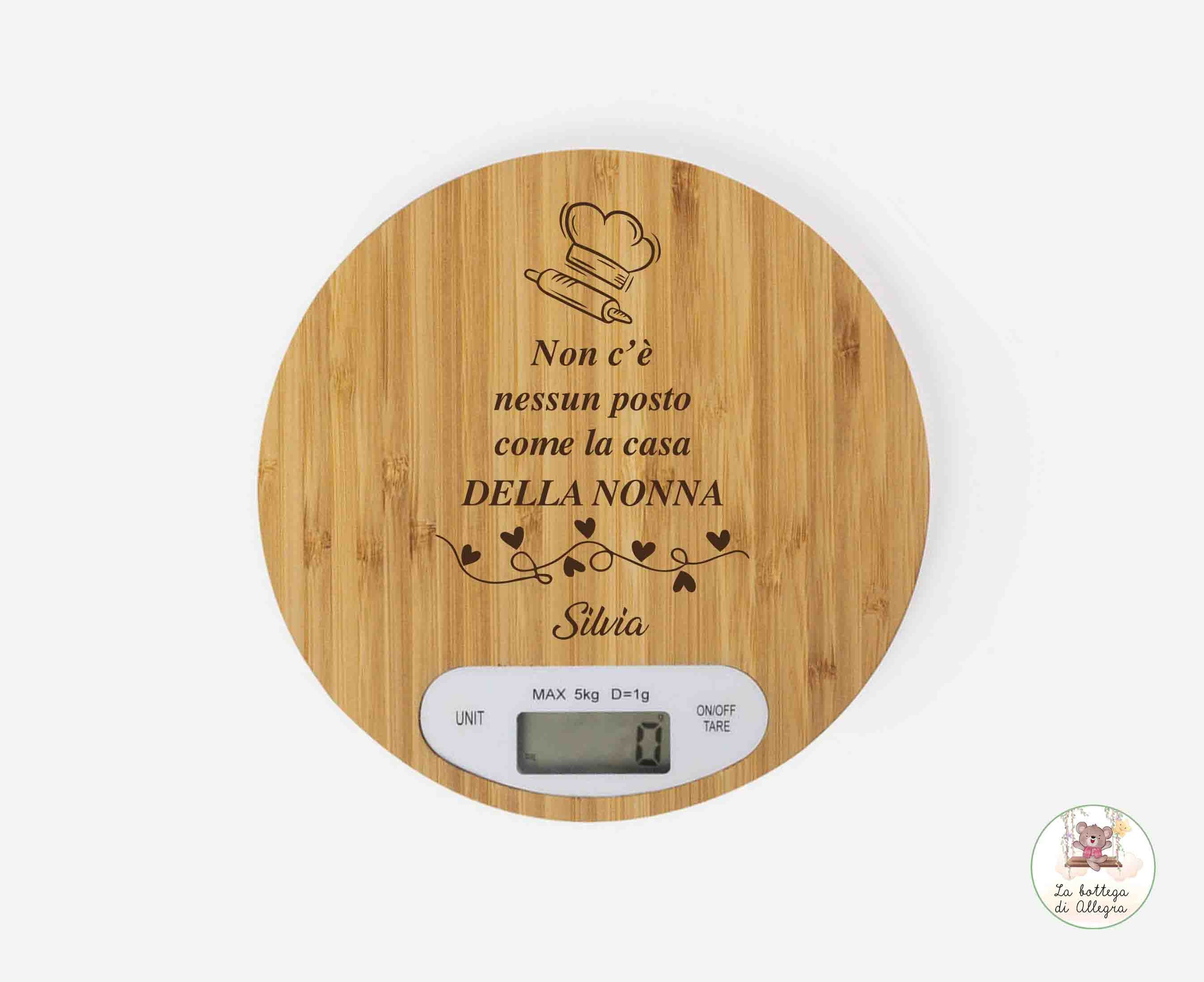 Bilancia Digitale Da Cucina In Bambù - Portata 5kg Con Display LCD E Funzione Tara - Batterie Incluse - 2