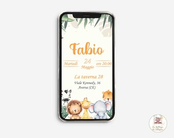 Digital INVITATION Baby birthday, customizable invitation, party invitation, digital invitation, Whatsapp invitation