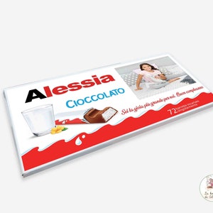 BARRETTA di cioccolato KINDER gigante XXL personalizzata per compleanno