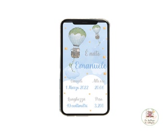 DIGITAL BIRTH ANNOUNCEMENT whatsapp, birth card, baby, newborn, baby birth, baby