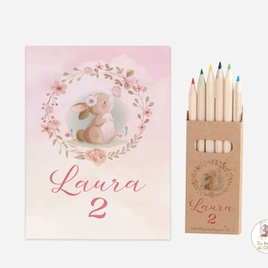 Mini album con pastelli Coniglio