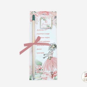Ballerina placeholder with chocolate and plantable pencil