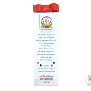 18 JAAR OUDE placeholder, bookmark placeholder, bookmark met opdracht, placeholder met gepersonaliseerde chocolade