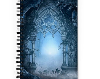 Fantasy Elven notebook with moonlight,hand-drawn digital art
