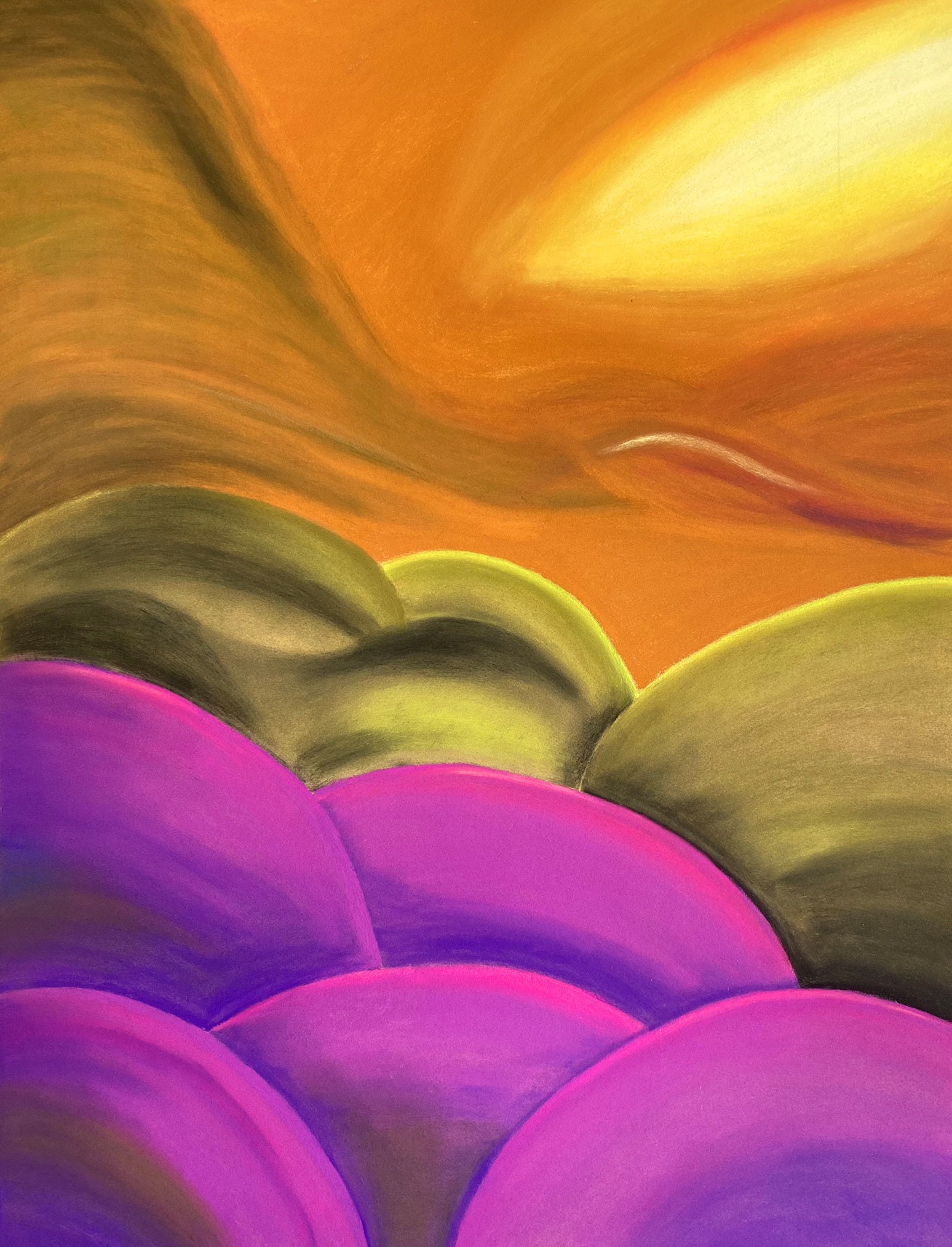 Dessin d'art Abstrait Contemporain Couleur Lavande