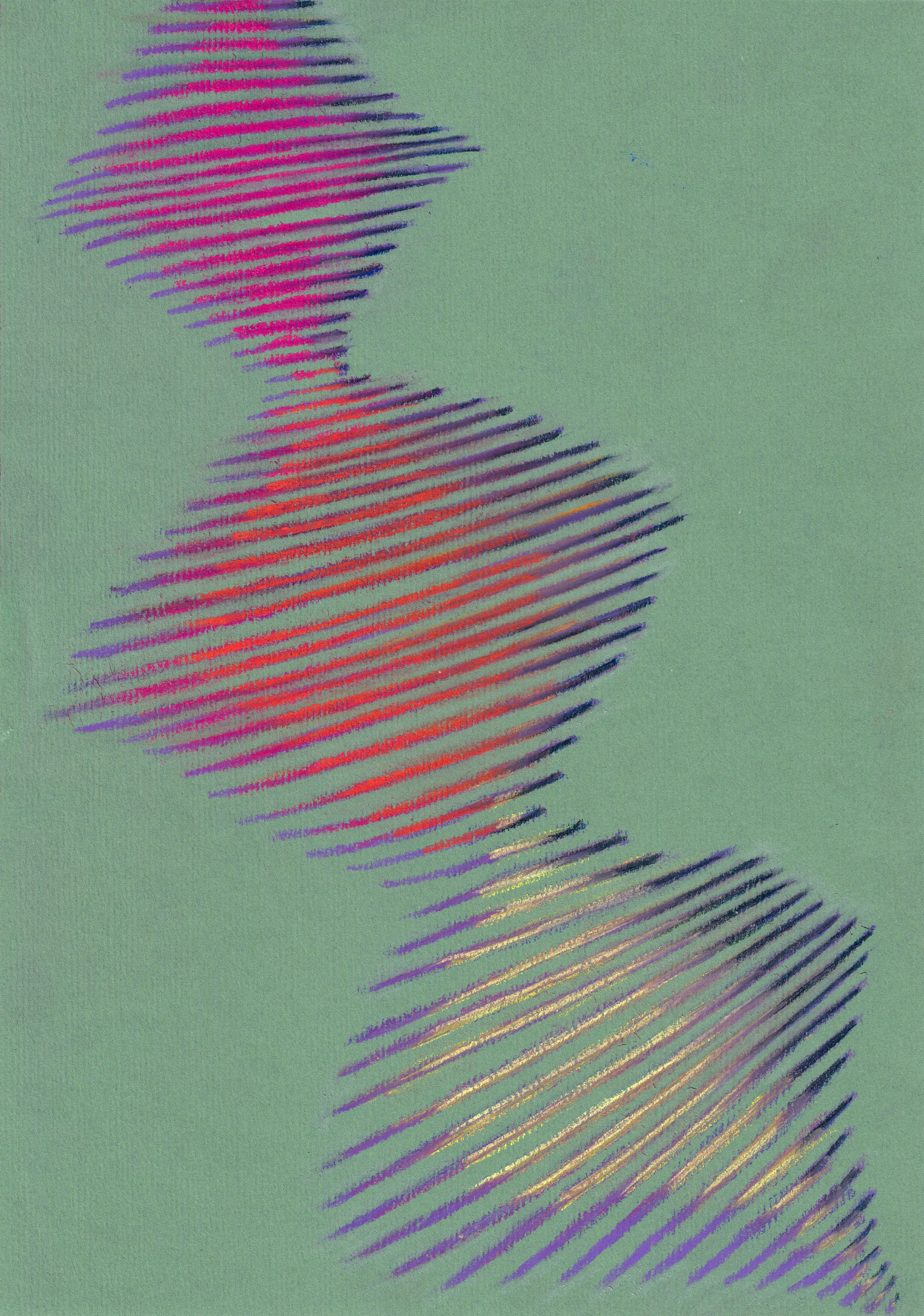 Dessin d'art Contemporain Abstrait Représentant Un Tourbillon de Couleurs