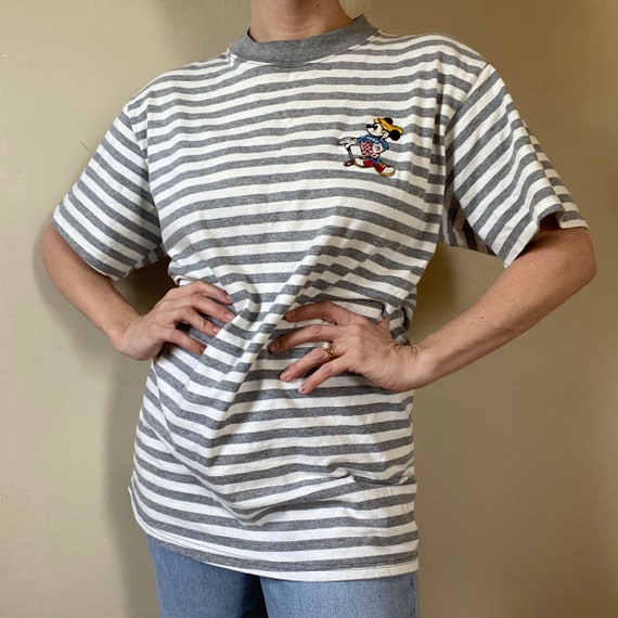 T-shirt Mickey Mouse Golfeur Gris - Taille Grand, Femme, Occasion Très Bon état