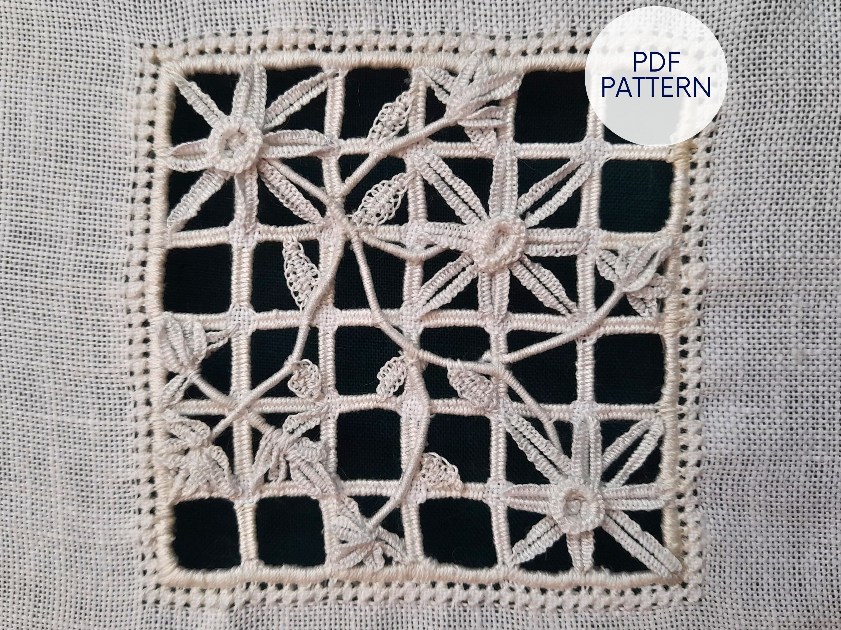 Reticello Floral Daisy Embroidery Pattern With Full Instructions ...