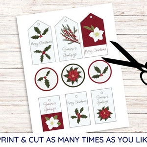 Christmas Printable Gift Tags Prints on A4 & US Letter Size - Etsy UK