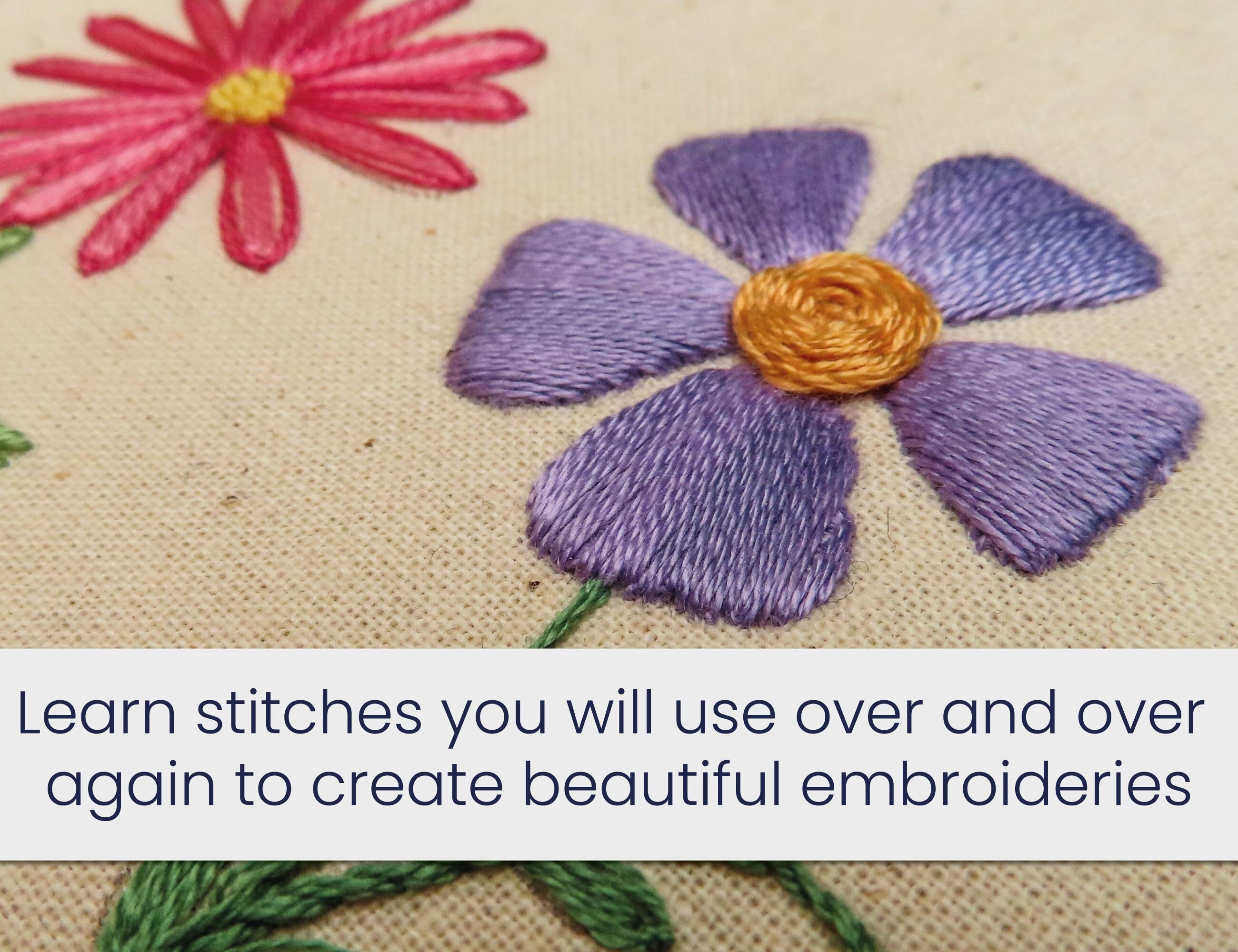 Learn To Embroider Beginner Stitch Guide Learn to Embroider 15 Basic Embroidery - Etsy UK