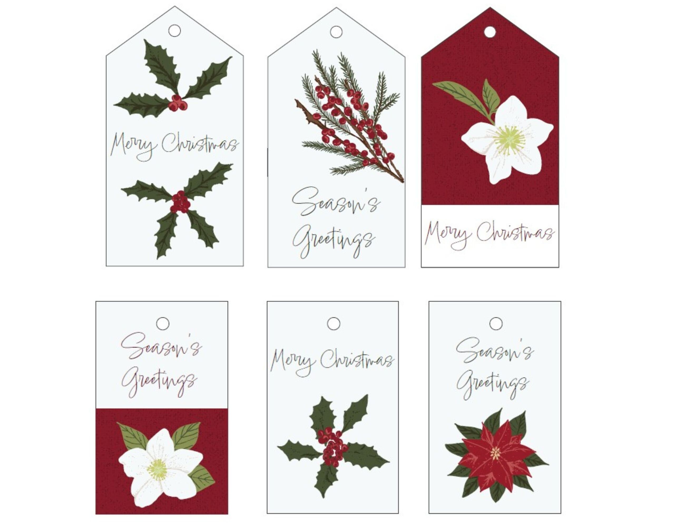 Christmas Printable Gift Tags Prints on A4 & US Letter Size - Etsy UK