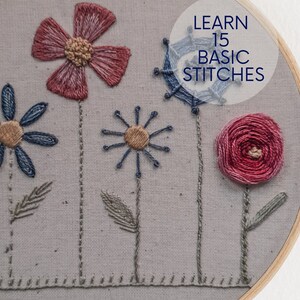 Floral Hand Embroidery Stitch Sampler PDF Pattern, Stitch Guide ...