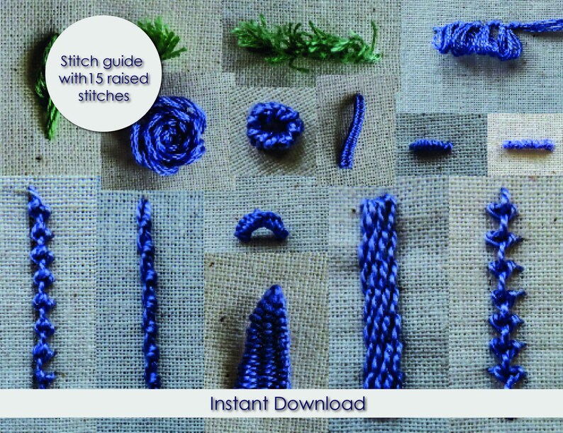 Stitch Guide Raised Embroidery Stitches PDF Instant Etsy UK