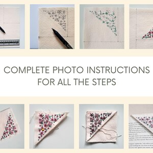Floral Embroidered Felt Corner Bookmark Pattern, PDF Digital Download ...