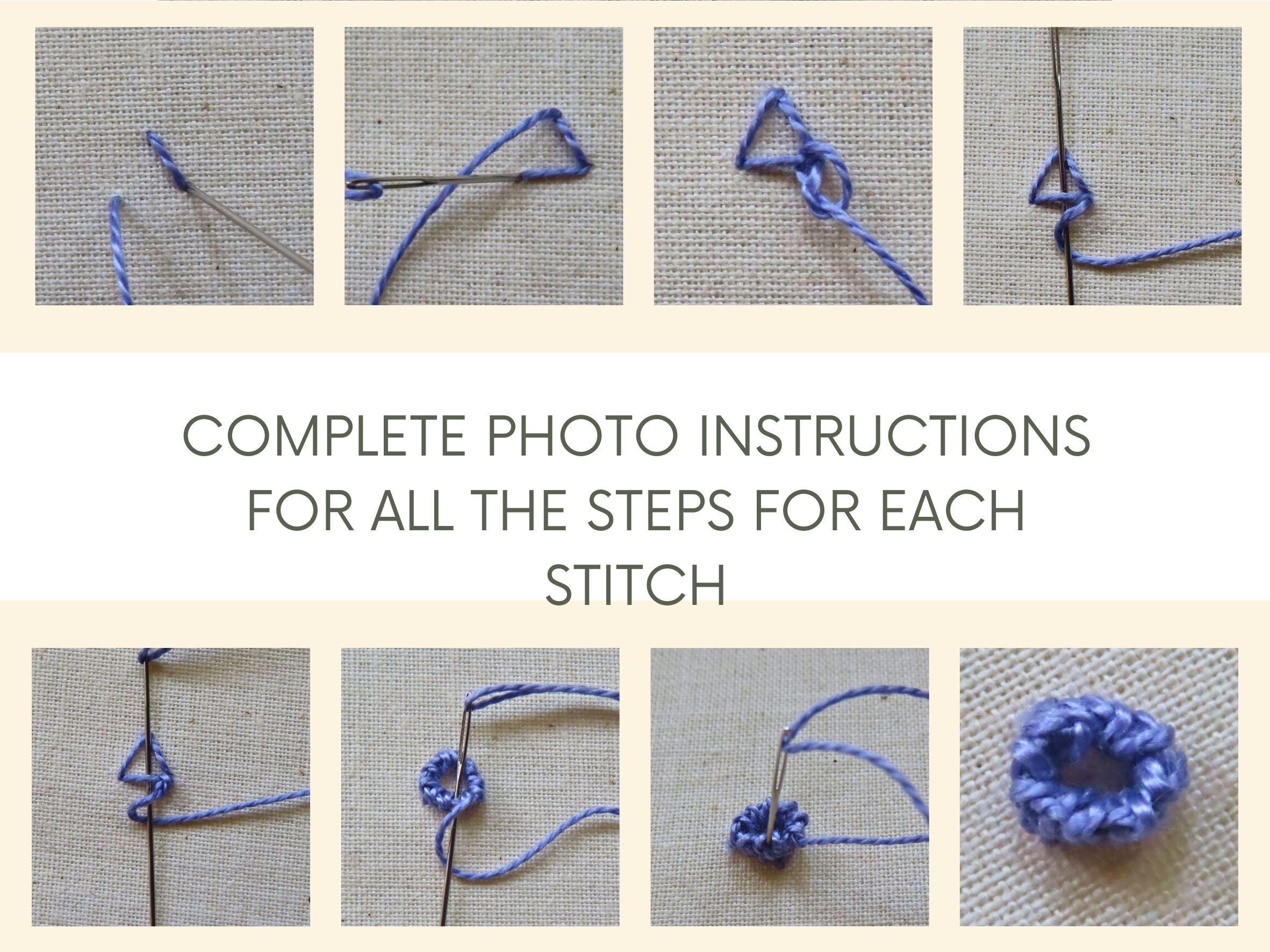Hand Embroidery Stitch Guide Bundle, Learn to Embroider 15 Basic and 15 ...