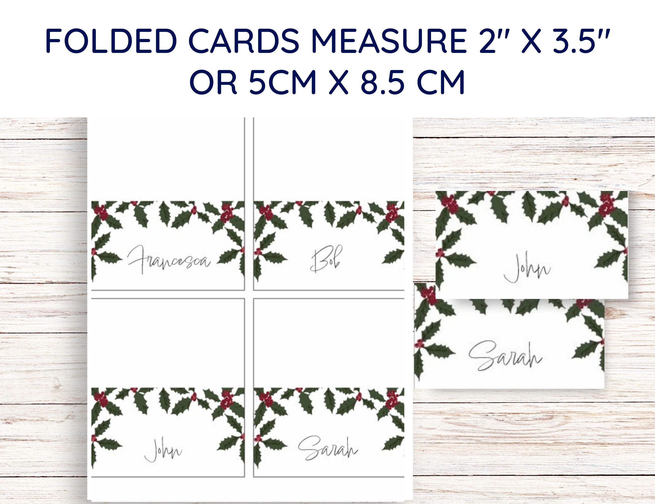 Printable Christmas Place Cards Editable in MS Word or Print Blank ...