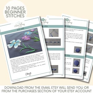 Hand Embroidery Stitch Guide Bundle, Learn to Embroider 15 Basic and 15 ...