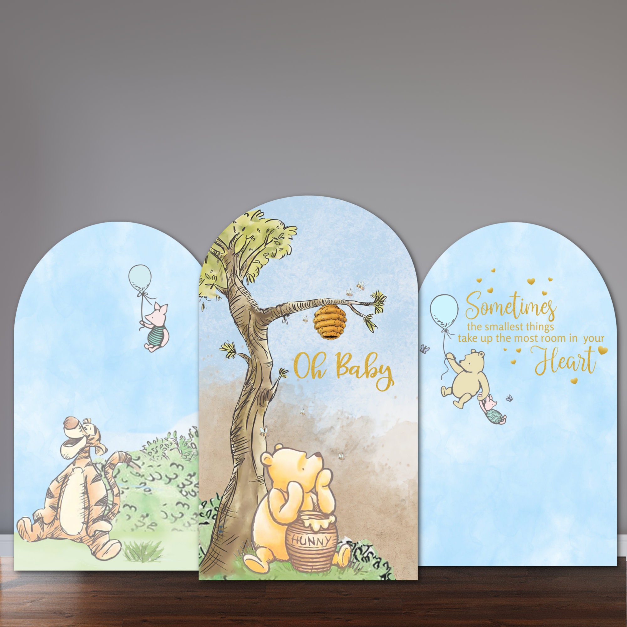 Classic Winnie The Pooh Cake Topper or Centerpiece Decoration / Blue for  Boy Baby Shower / Instant Download / Oh Baby