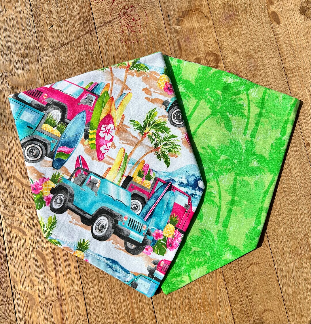 Jeep Days Dog Bandana, Over the Collar Dog Bandana, Reversible Dog