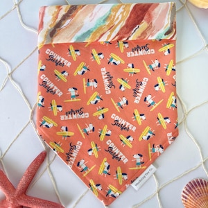 Counter Surfer - Dog Bandana, Tie on Dog Bandana, Snap on Dog Bandana, Over the Collar Dog Bandana, Reversible Dog Bandana, Summer Bandana