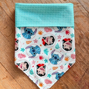 Ohana Dog Bandana, Tie on Dog Bandana, Snap on Dog Bandana, Reversible Dog Bandana