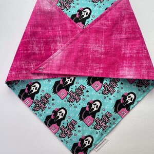 Hallo-Scream- Halloween bandana, dog bandana, over the collar bandana, tie on bandana, reversible bandana, snap on bandana, spooky bandana image 10