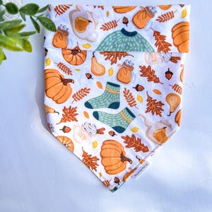 Cozy PUPkin dog bandana, tie on dog bandana, snap on dog bandana, Fall dog bandana
