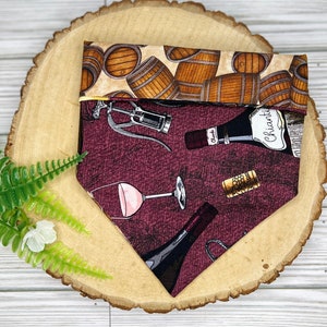 Wine Not? , Dog bandana, over the collar dog bandana, reversible dog bandana