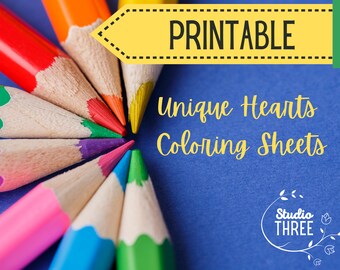 Hojas para colorear de corazones únicos